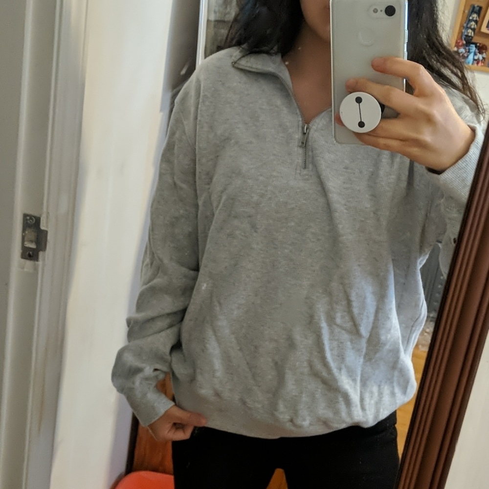 Brandy Melville 1/4 Zip Waffle Knit Sweater (OS)